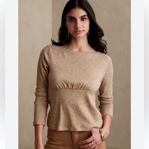 Banana Republic Tan Ruched Blouse
